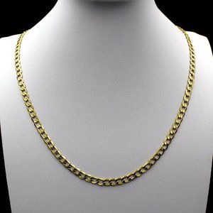 Real 10K Yellow Gold 2.5mm Cuban Link Chain Necklace 14" inch